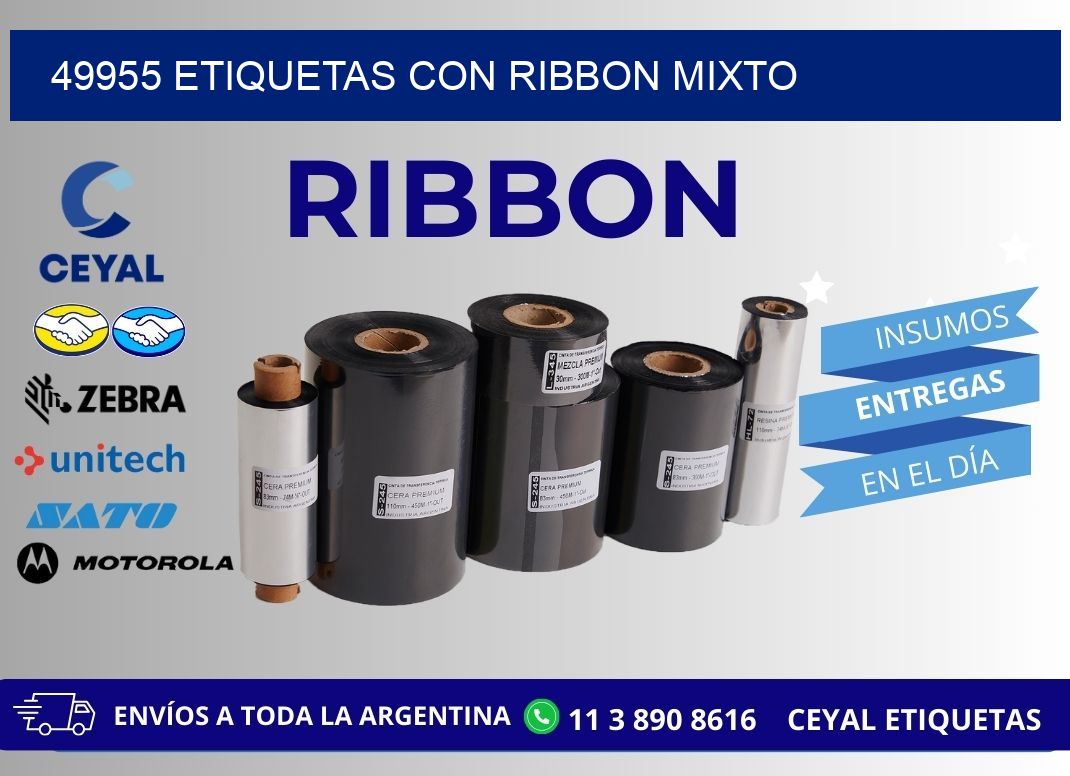 49955 etiquetas con ribbon mixto