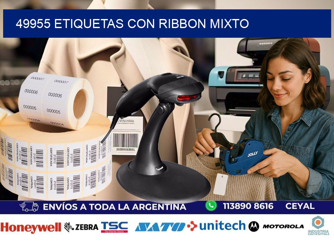 49955 etiquetas con ribbon mixto