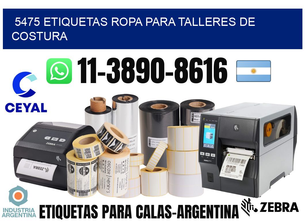 5475 Etiquetas ropa para talleres de costura
