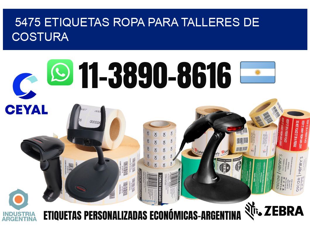 5475 Etiquetas ropa para talleres de costura