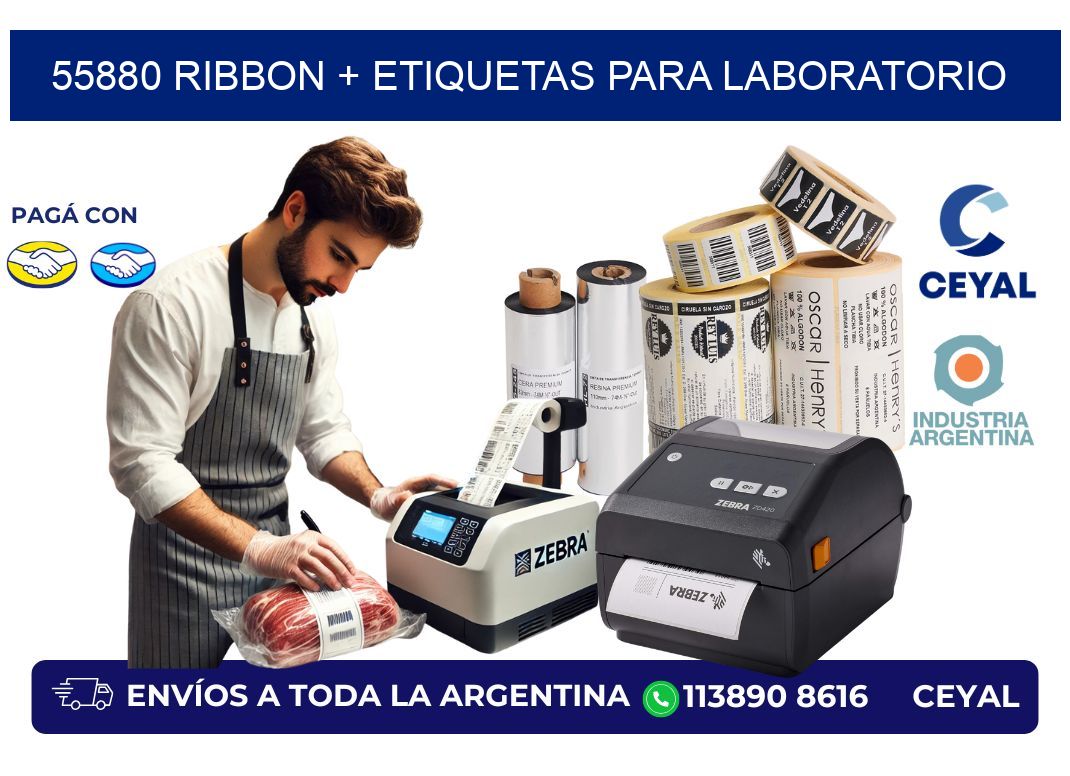 55880 ribbon + etiquetas para laboratorio