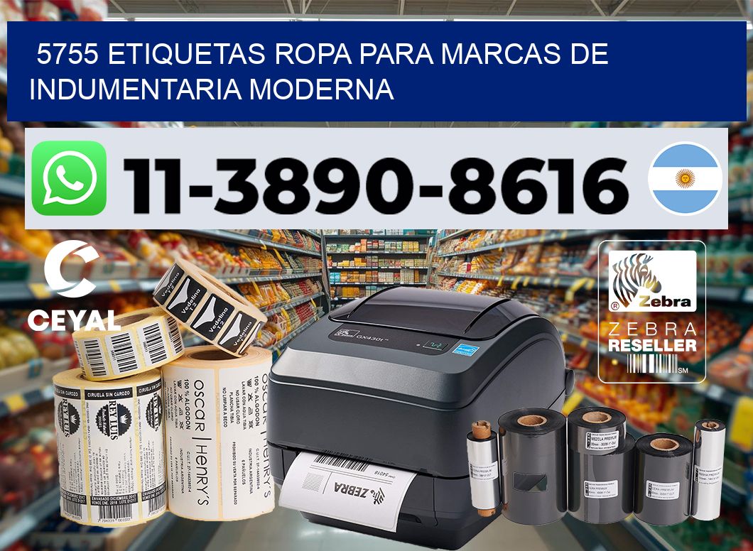5755 Etiquetas ropa para marcas de indumentaria moderna