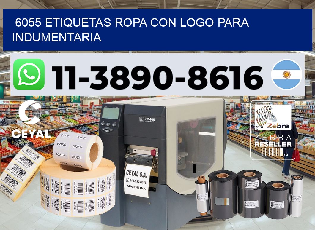 6055 Etiquetas ropa con logo para indumentaria