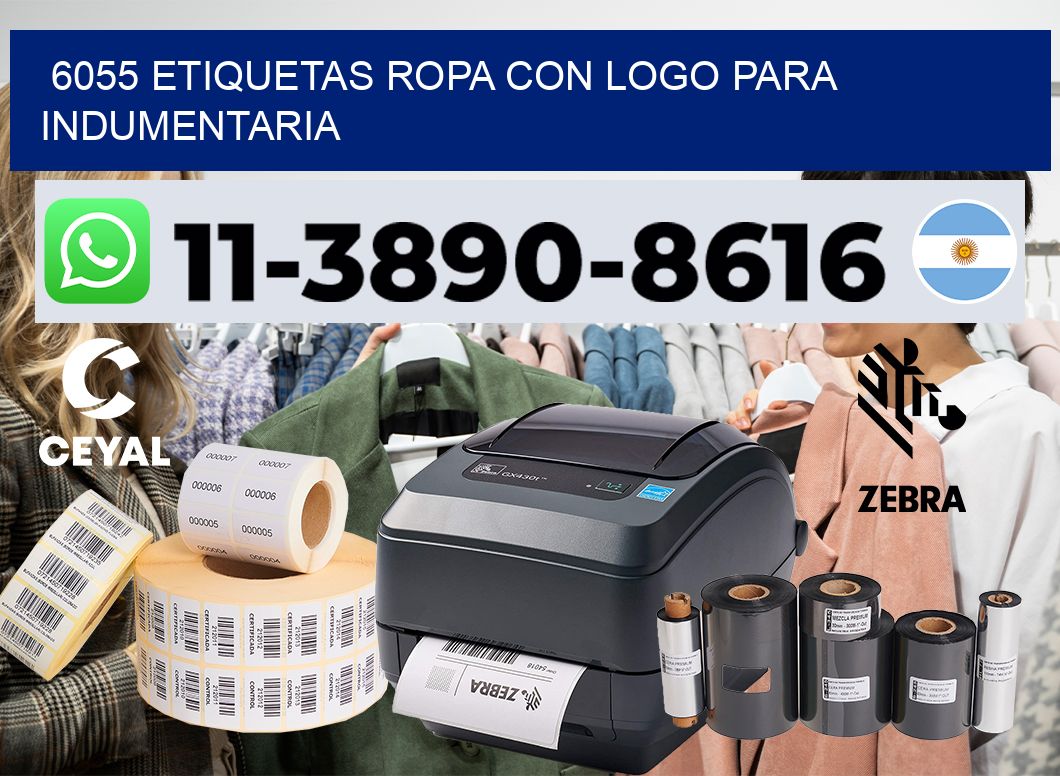 6055 Etiquetas ropa con logo para indumentaria
