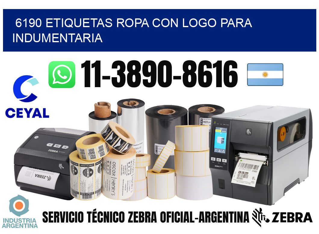 6190 Etiquetas ropa con logo para indumentaria