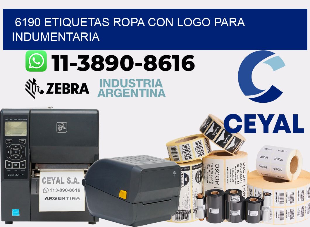 6190 Etiquetas ropa con logo para indumentaria