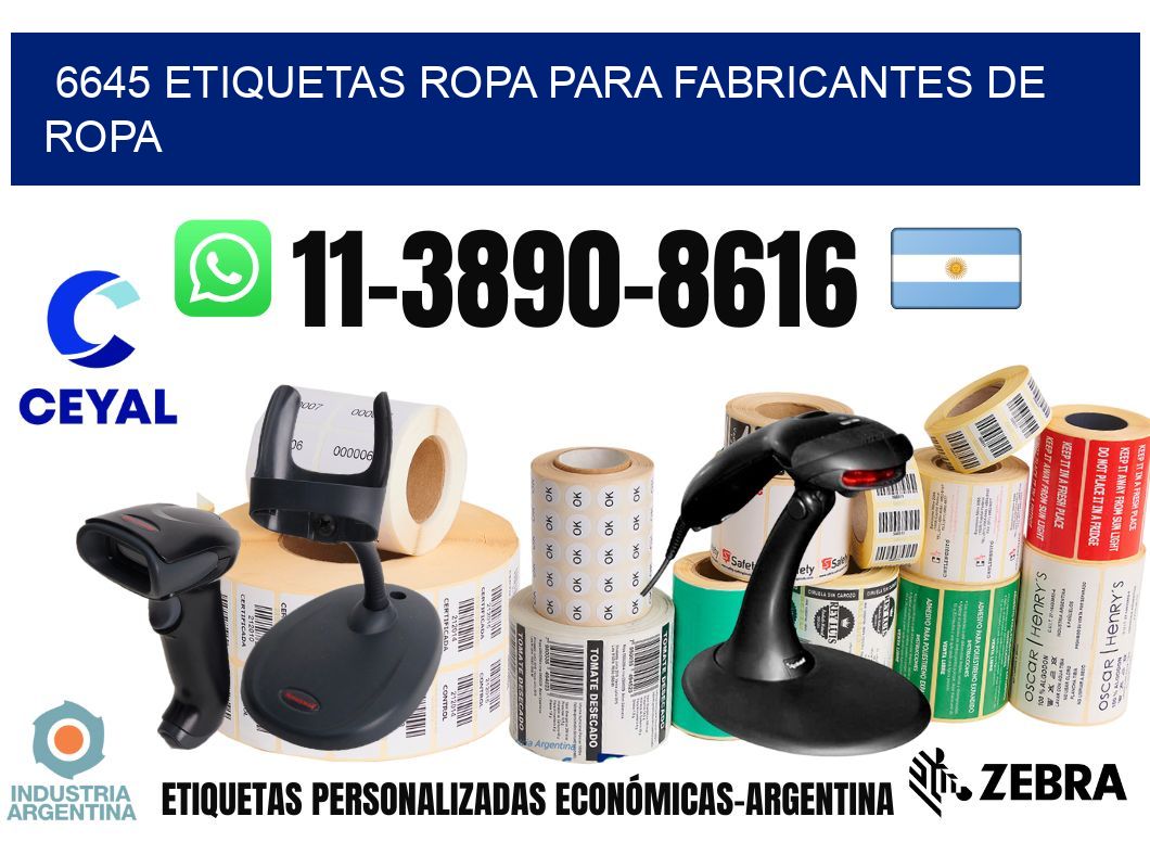 6645 Etiquetas ropa para fabricantes de ropa