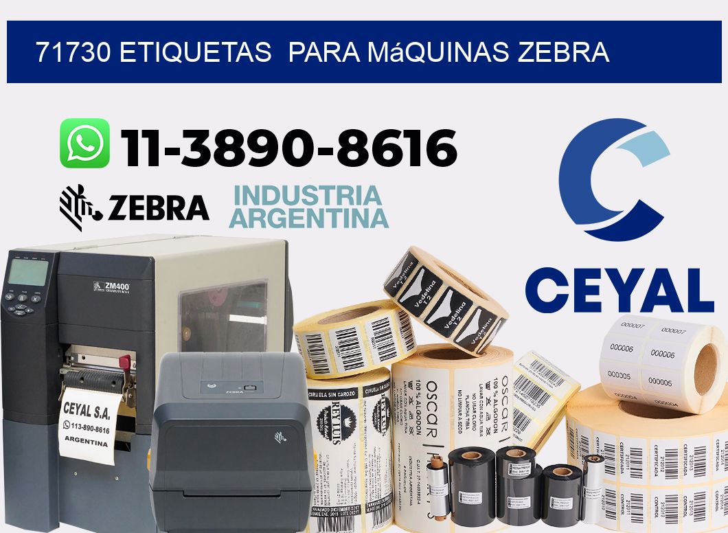 71730 etiquetas para máquinas Zebra