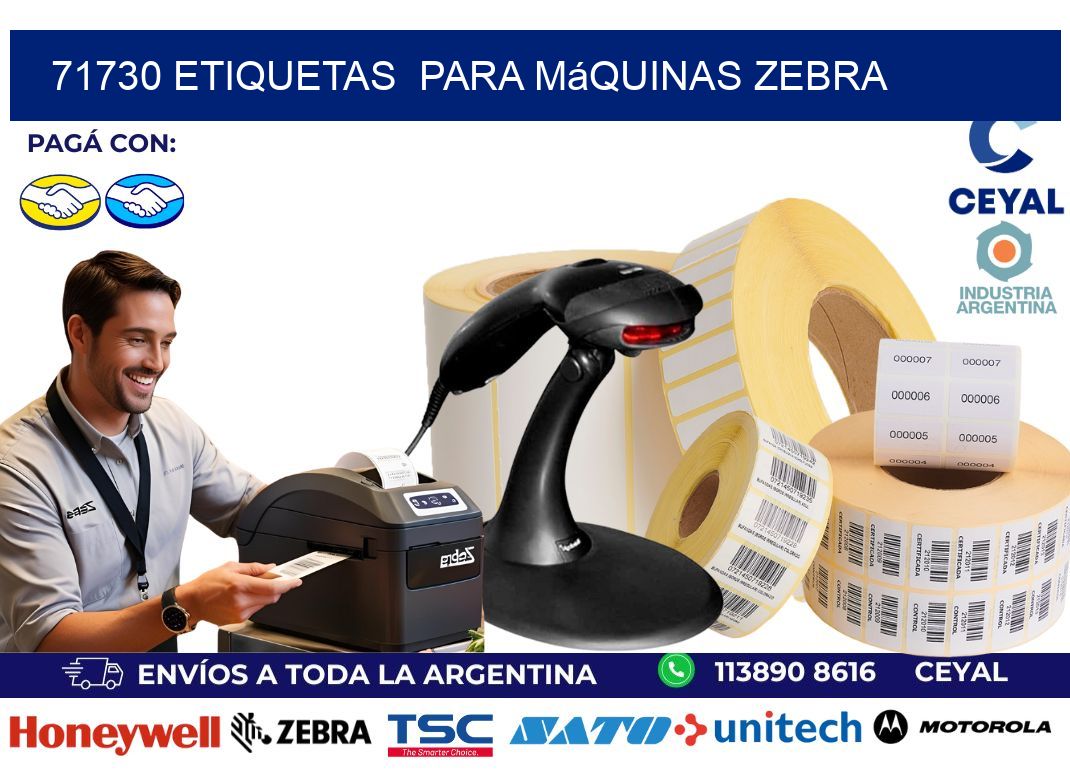 71730 etiquetas para máquinas Zebra