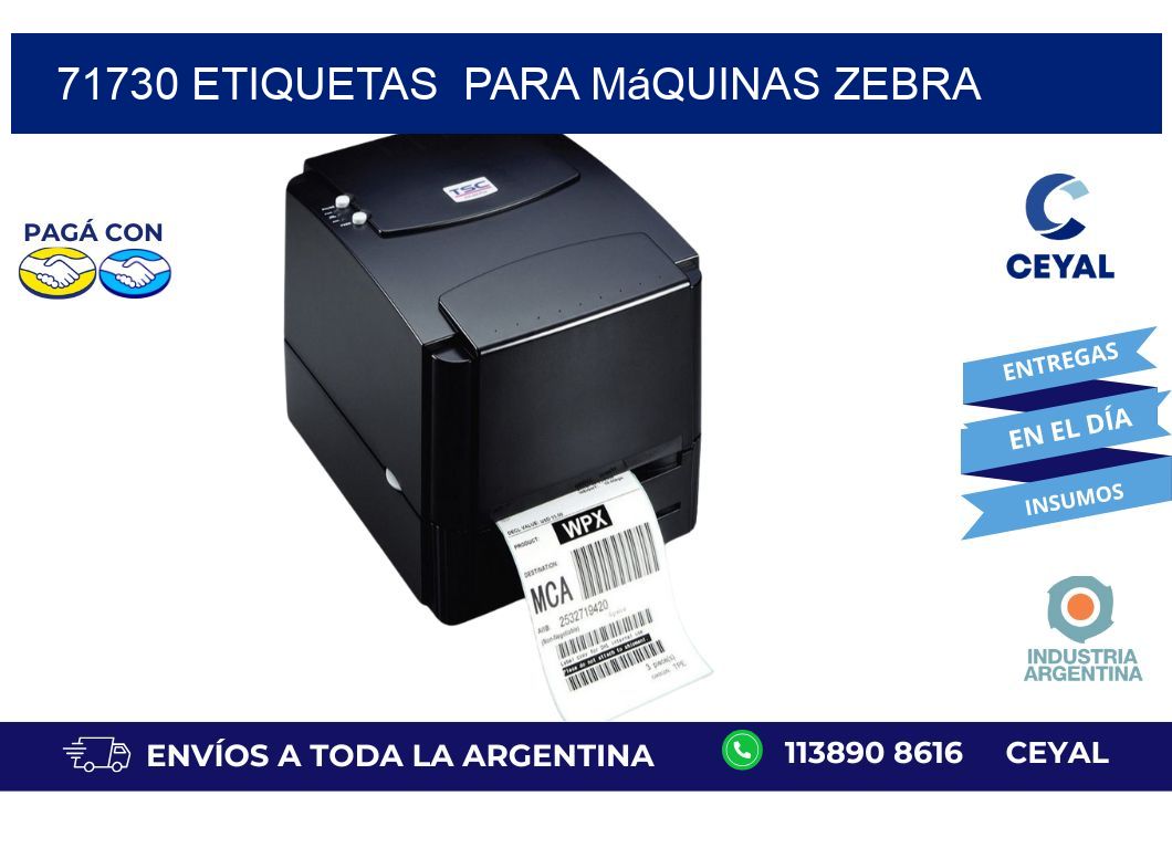 71730 etiquetas para máquinas Zebra