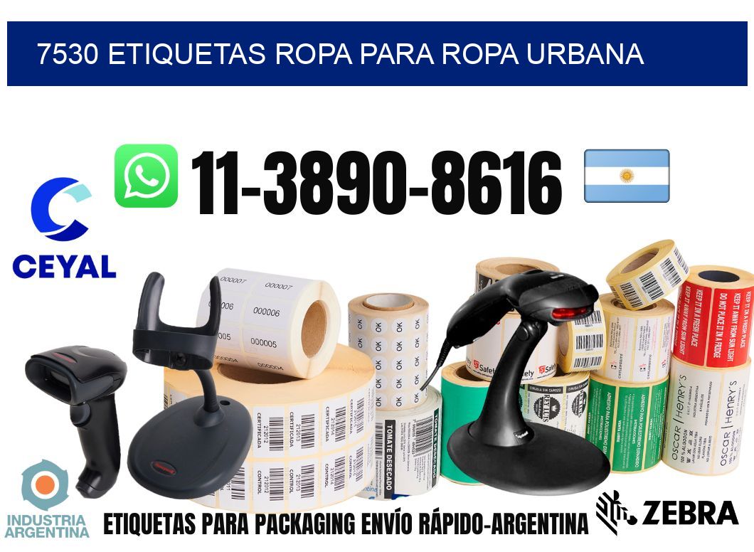 7530 Etiquetas ropa para ropa urbana