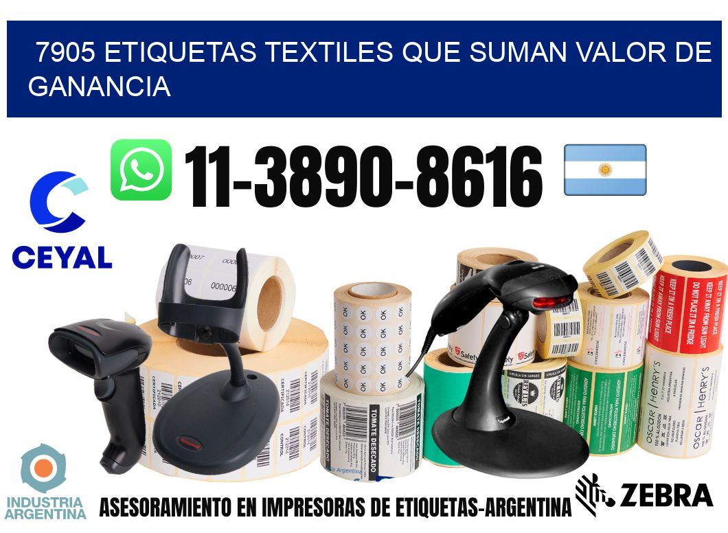 7905 Etiquetas textiles que suman valor de ganancia