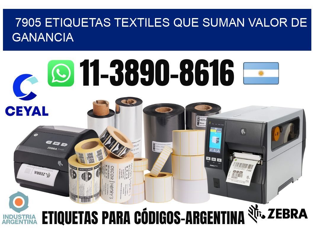 7905 Etiquetas textiles que suman valor de ganancia