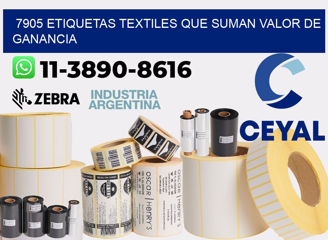 7905 Etiquetas textiles que suman valor de ganancia