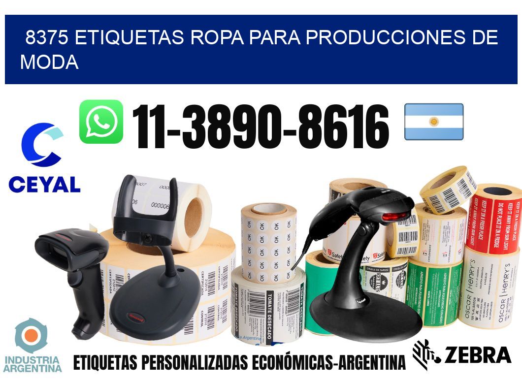 8375 Etiquetas ropa para producciones de moda