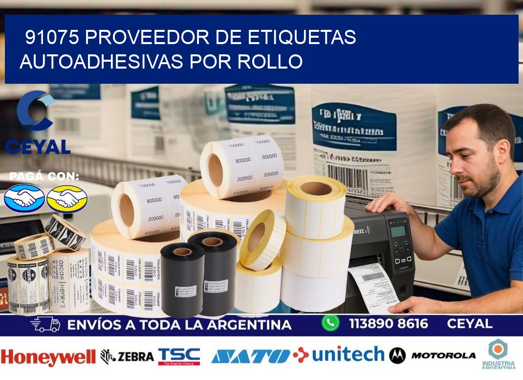 91075 proveedor de etiquetas autoadhesivas por rollo