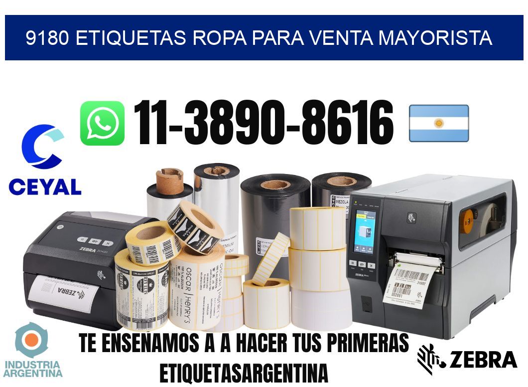 9180 Etiquetas ropa para venta mayorista