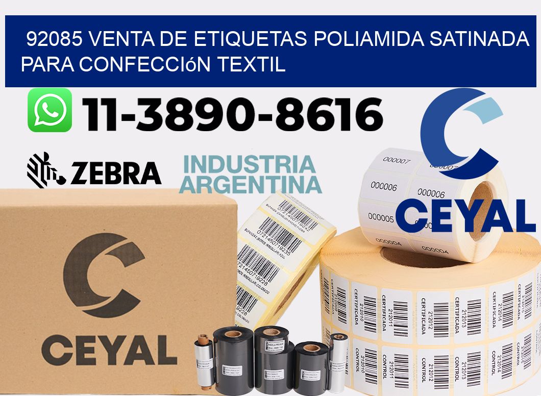 92085 venta de etiquetas poliamida satinada para confección textil