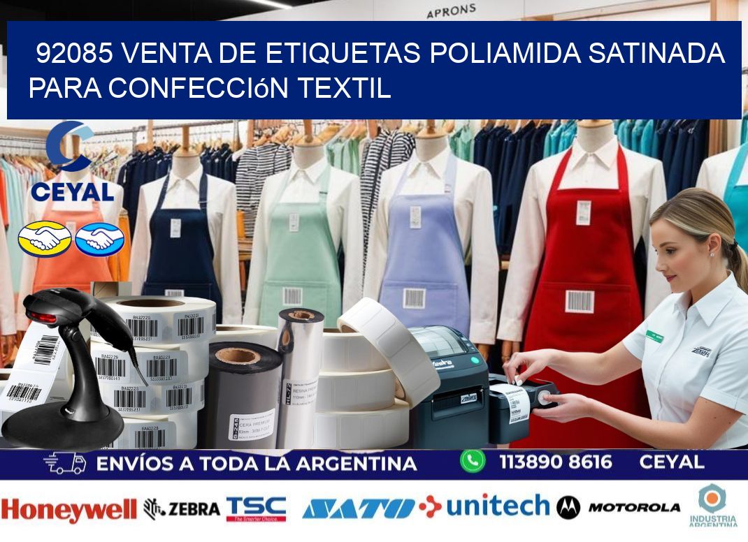 92085 venta de etiquetas poliamida satinada para confección textil