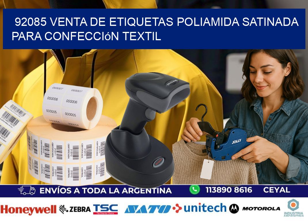 92085 venta de etiquetas poliamida satinada para confección textil