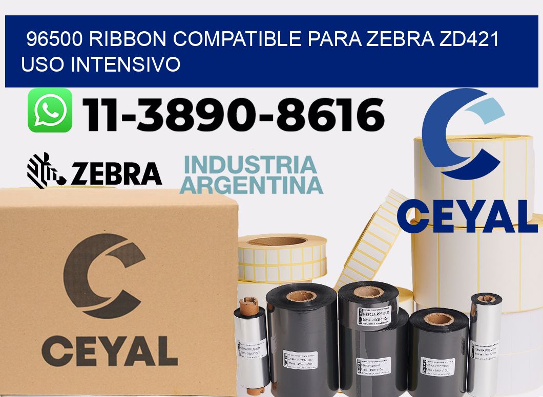 96500 ribbon compatible para zebra zd421 uso intensivo