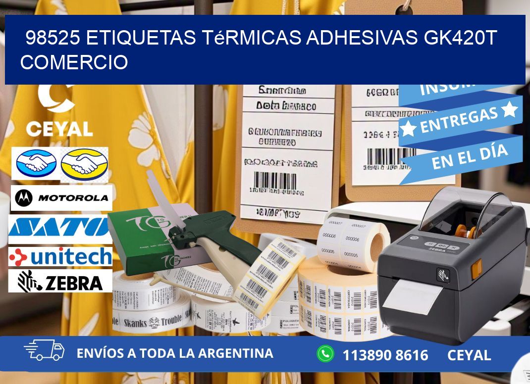 98525 etiquetas térmicas adhesivas gk420t comercio