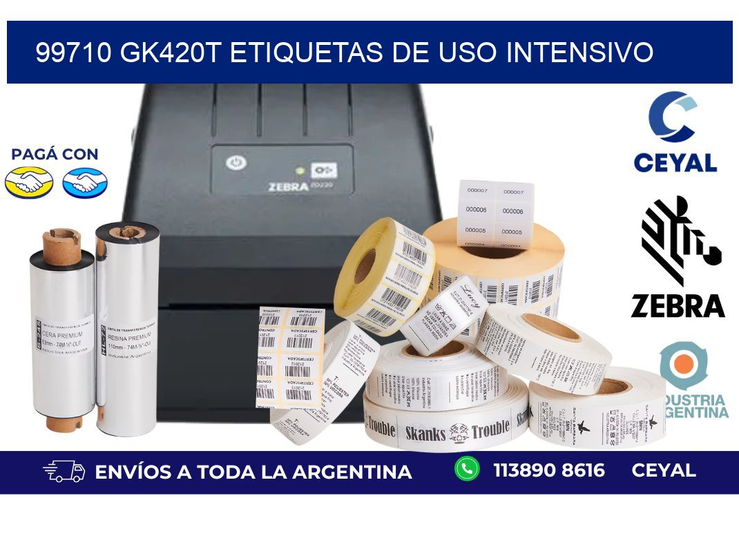 99710 gk420t etiquetas de uso intensivo