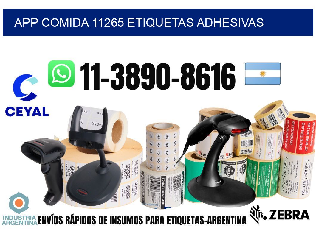 App comida 11265 etiquetas adhesivas