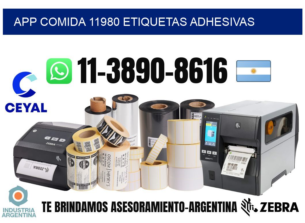 App comida 11980 etiquetas adhesivas