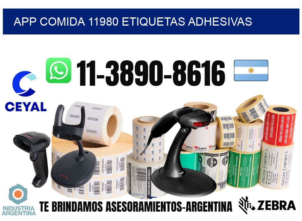 App comida 11980 etiquetas adhesivas