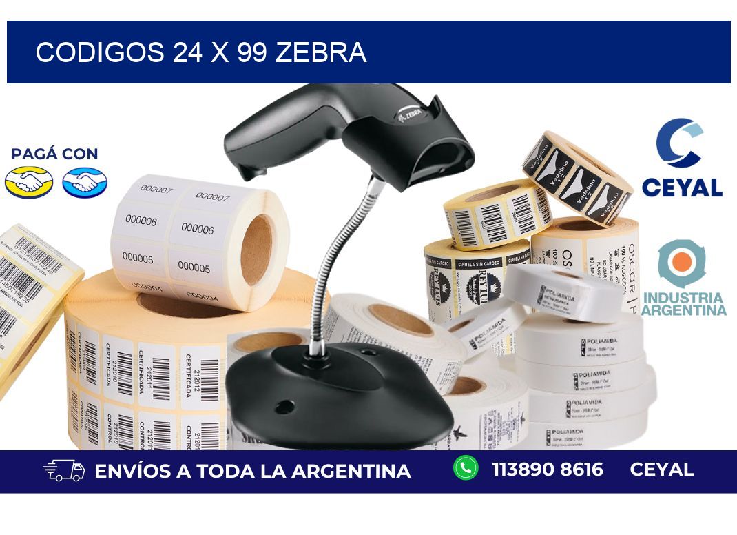 codigos 24 x 99 zebra