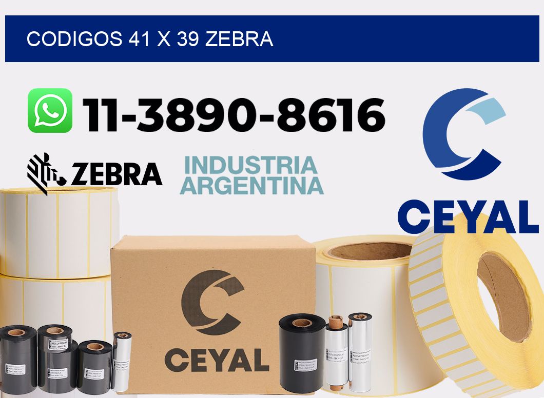 codigos 41 x 39 zebra