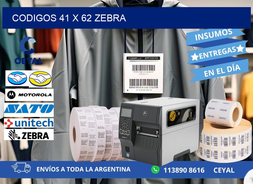 codigos 41 x 62 zebra