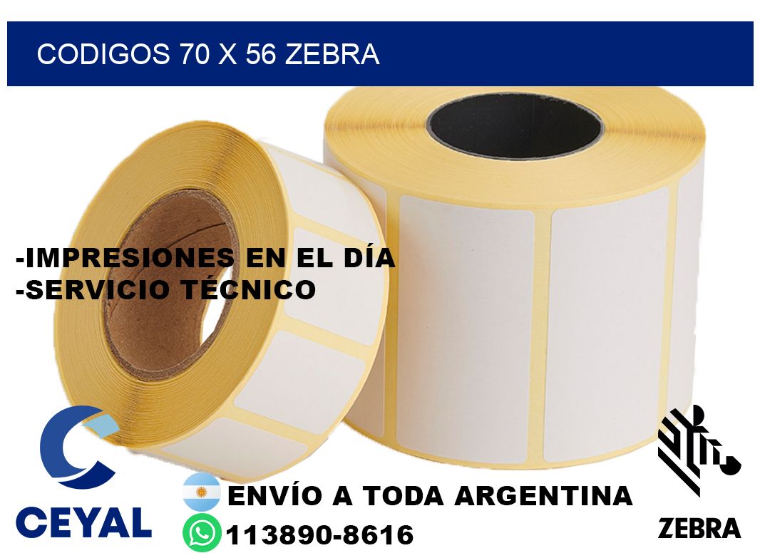 codigos 70 x 56 zebra