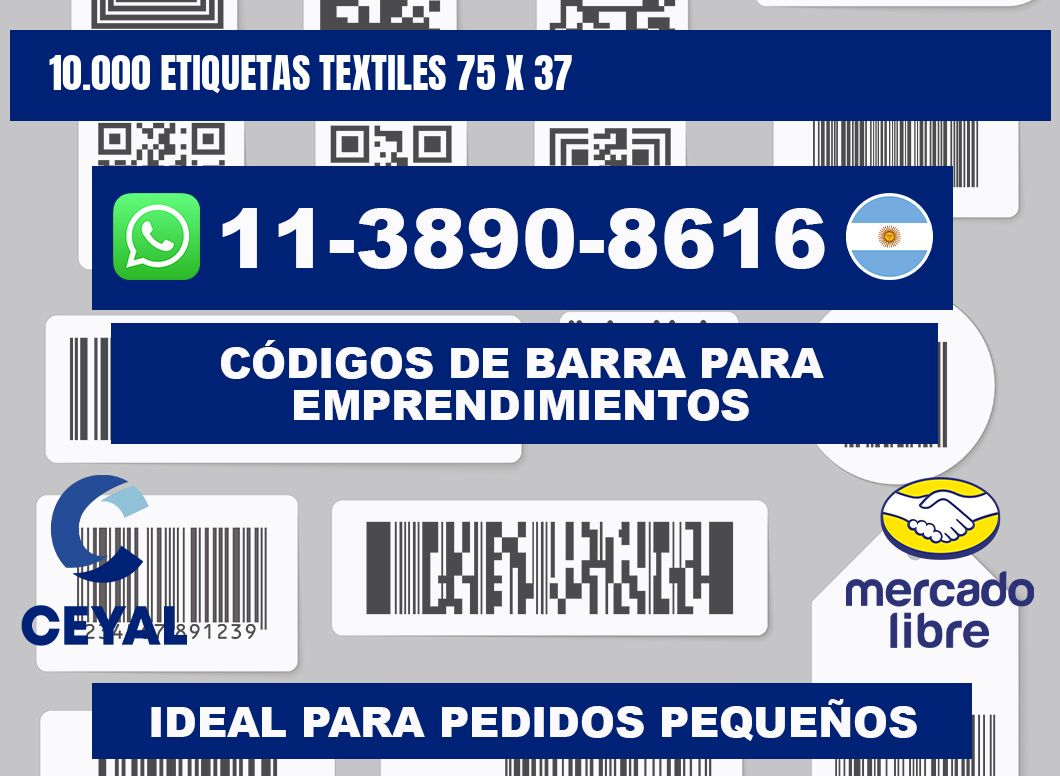 10.000 ETIQUETAS TEXTILES 75 x 37