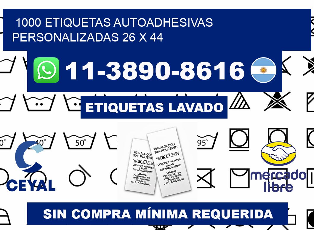 1000 Etiquetas autoadhesivas personalizadas 26 x 44