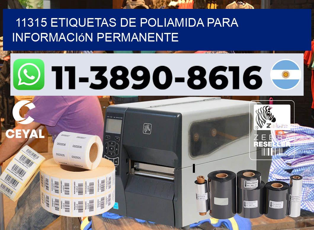 11315 Etiquetas de poliamida para información permanente