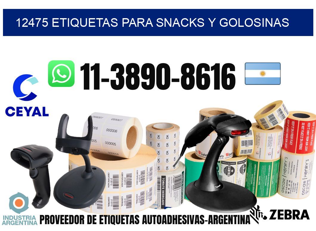 12475 Etiquetas para snacks y golosinas