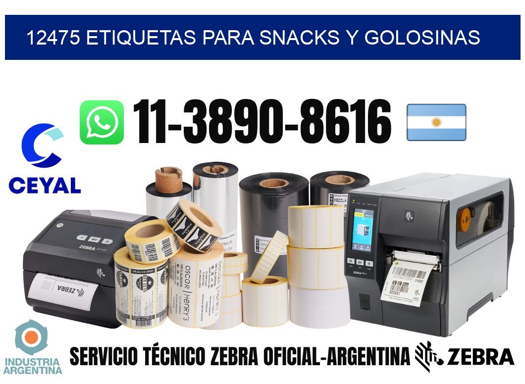 12475 Etiquetas para snacks y golosinas