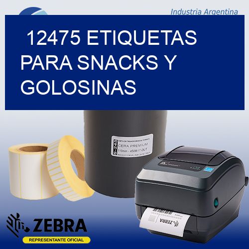 12475 Etiquetas para snacks y golosinas