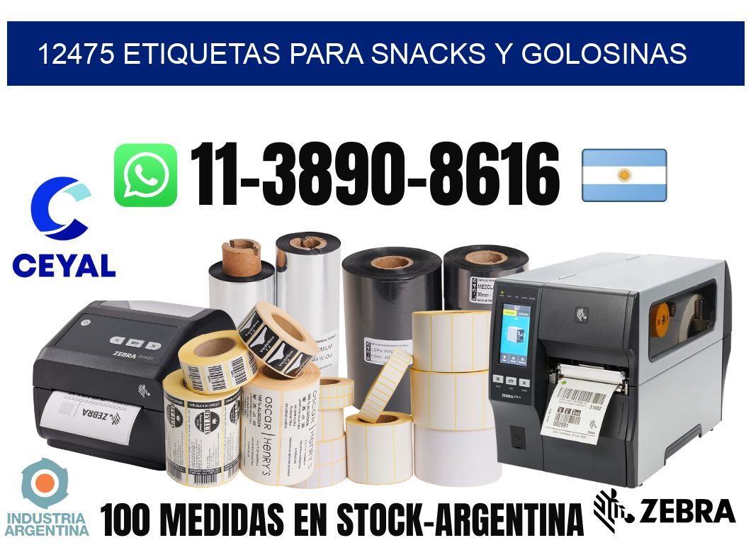 12475 Etiquetas para snacks y golosinas