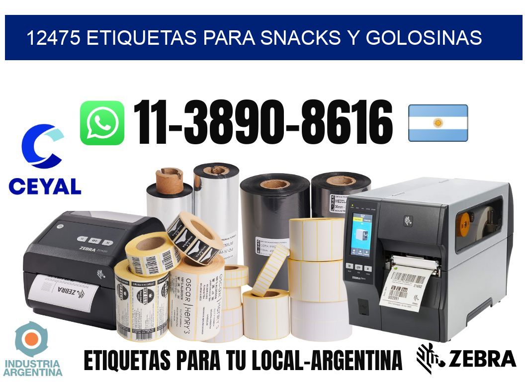 12475 Etiquetas para snacks y golosinas
