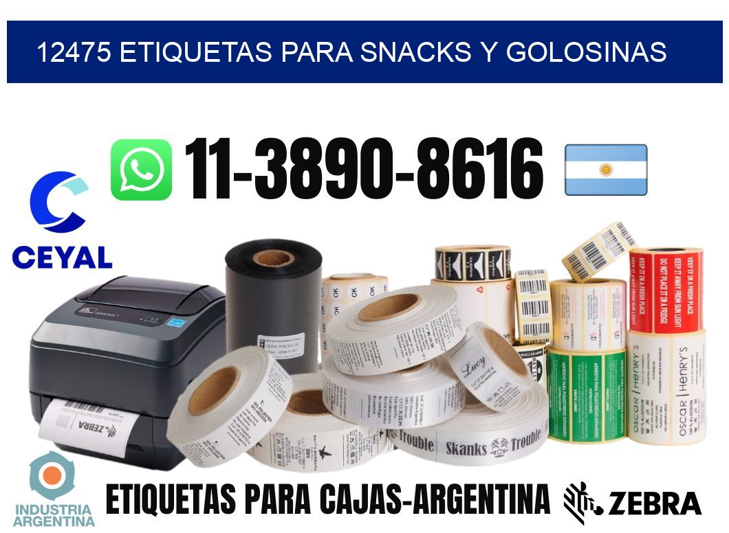 12475 Etiquetas para snacks y golosinas