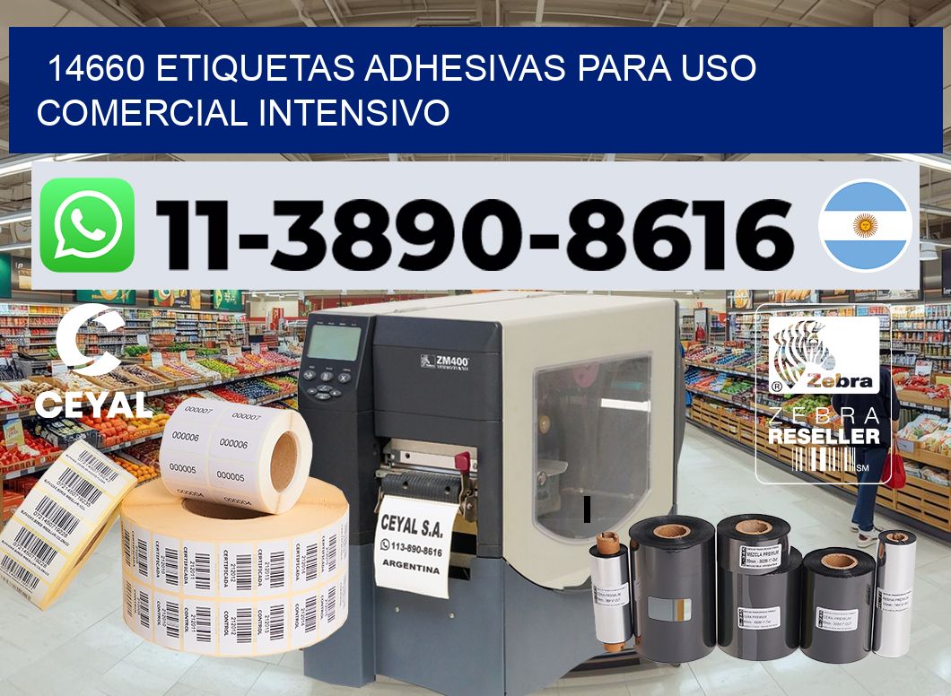 14660 Etiquetas adhesivas para uso comercial intensivo