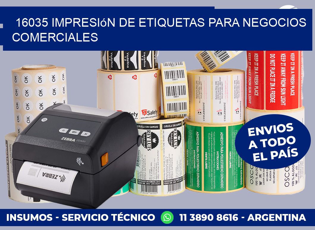 16035 Impresión de etiquetas para negocios comerciales