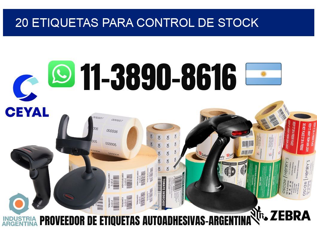 20 Etiquetas para control de stock