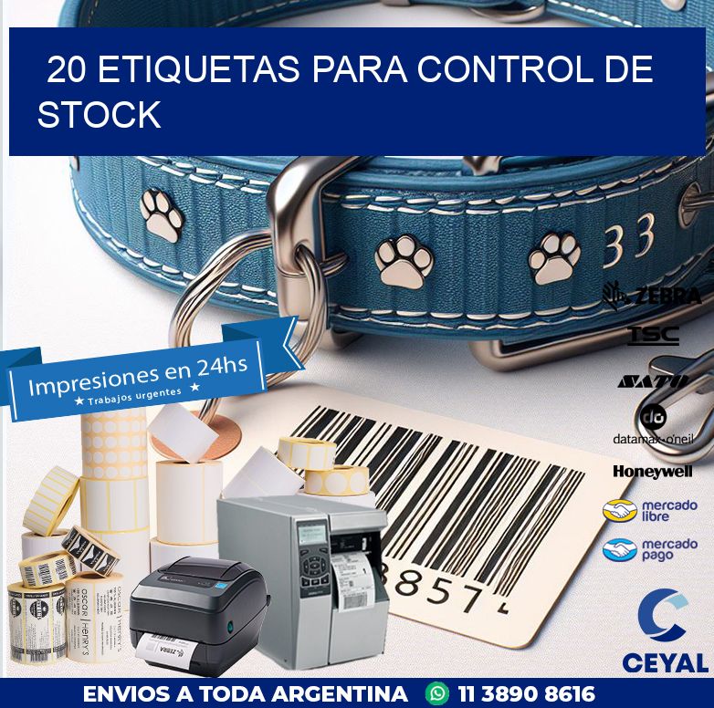 20 Etiquetas para control de stock