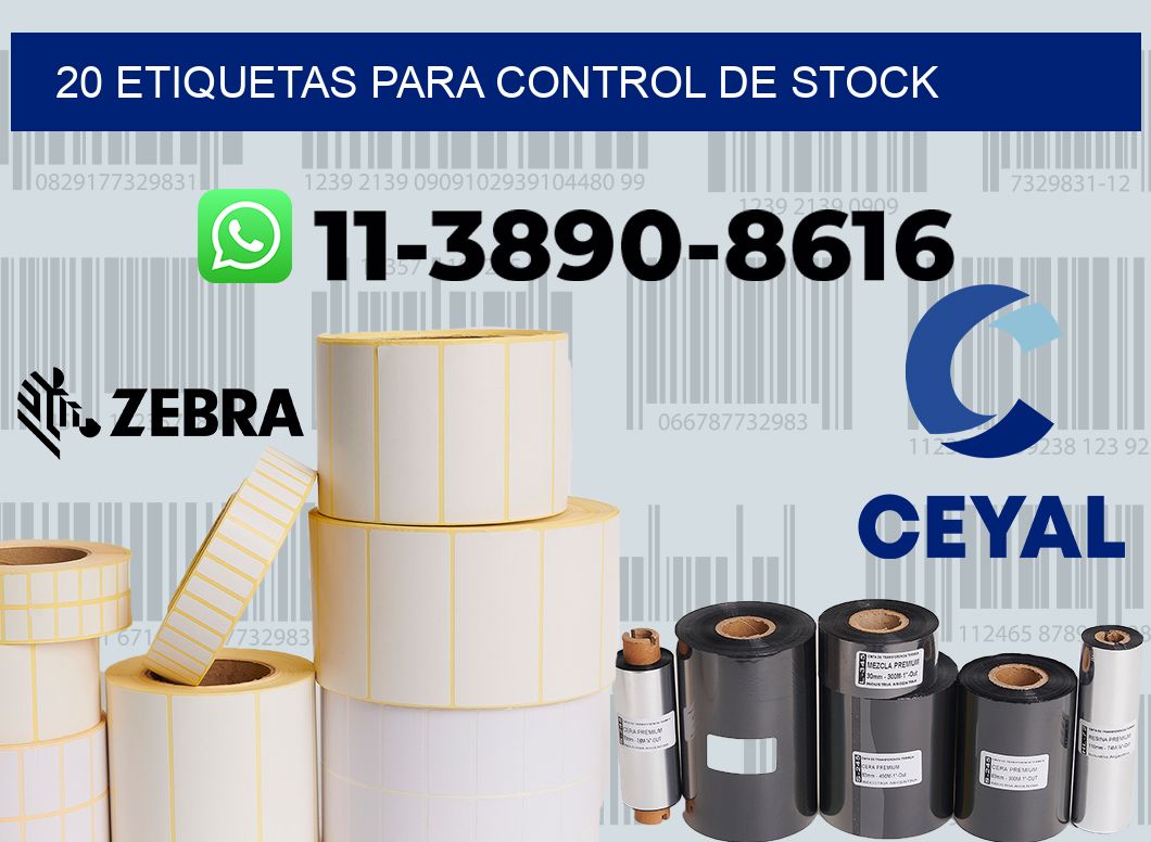 20 Etiquetas para control de stock