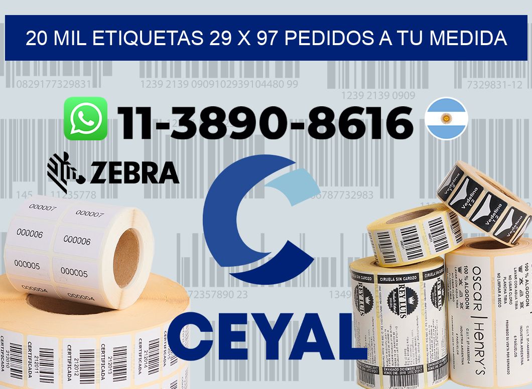 20 mil etiquetas 29 x 97 Pedidos a tu medida