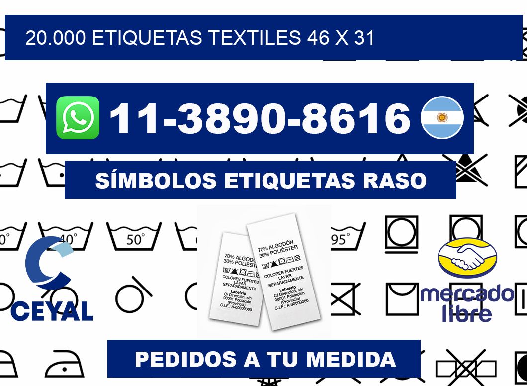 20.000 ETIQUETAS TEXTILES 46 x 31
